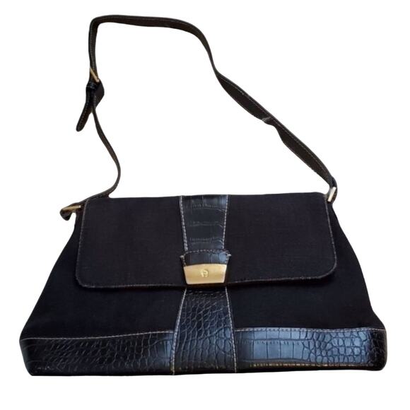 Black Etienne Aigner Shoulder Bag Purse - Picture 1 of 6